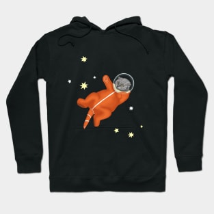 Space cat. Cat astronaut. Cat in an orange spacesuit Hoodie